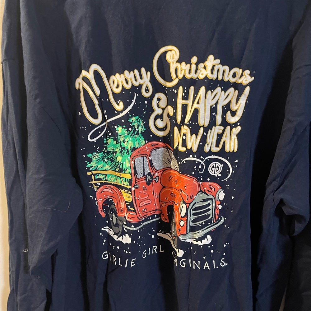 Girlie Girl Originals Festive Navy Long Sleeve Tee